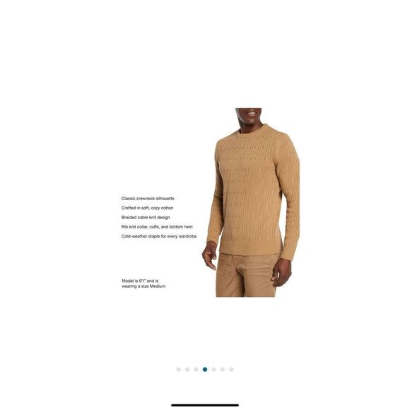 Express Cable Knit Sweater NEW XL - tan /camel - cotton - Picture 2 of 8